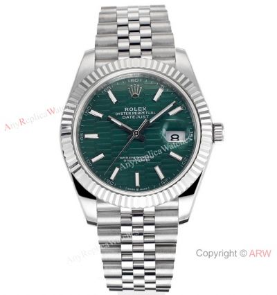 JVS Factory Swiss 3235 Rolex Datejust 2 Green Motif Jubilee Watch Super Clone